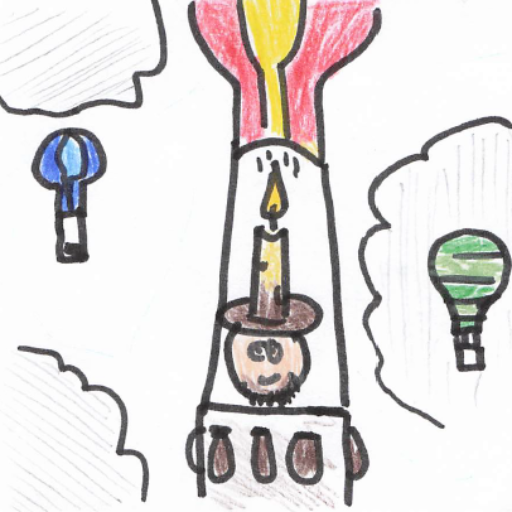 Kerzenhutmann im Ballon